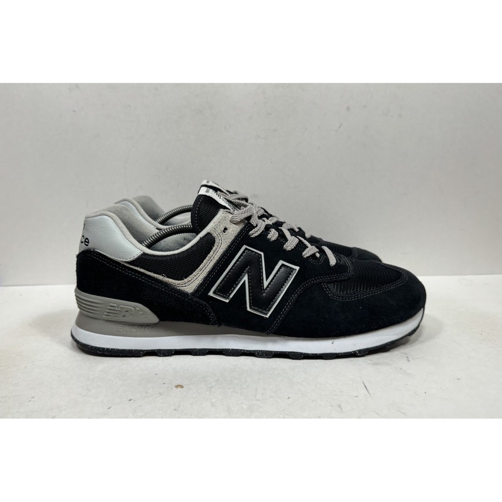 New Balance 574 Sneakers Shoes ML574EVB Black White Walking Mens Size 13 D